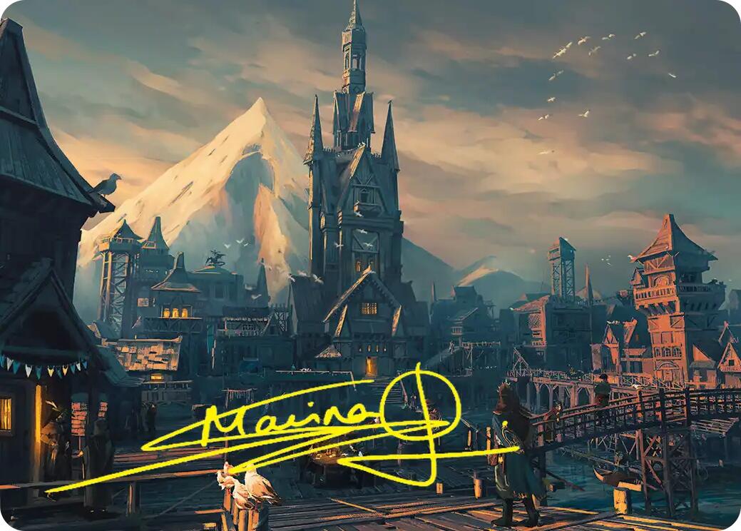 Lake-town Art Card (Gold-Stamped Signature) [The Hobbit Art Series] | Red Claw Gaming