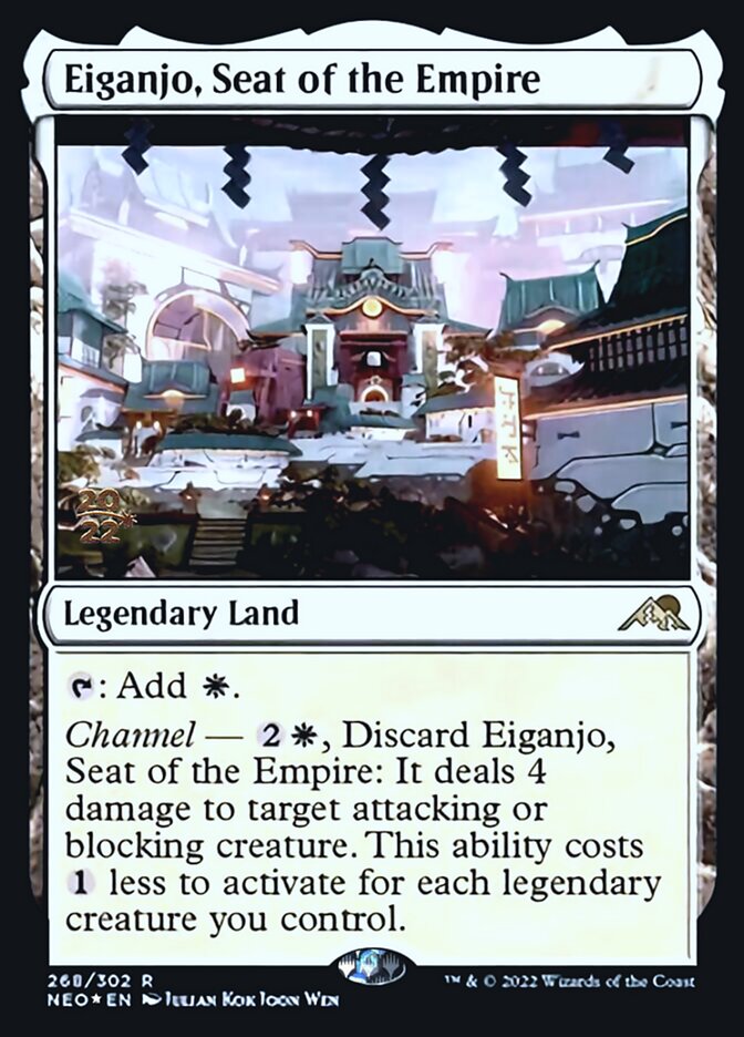 Eiganjo, Seat of the Empire [Kamigawa: Neon Dynasty Prerelease Promos] MTG Single Magic: The Gathering | Red Claw Gaming
