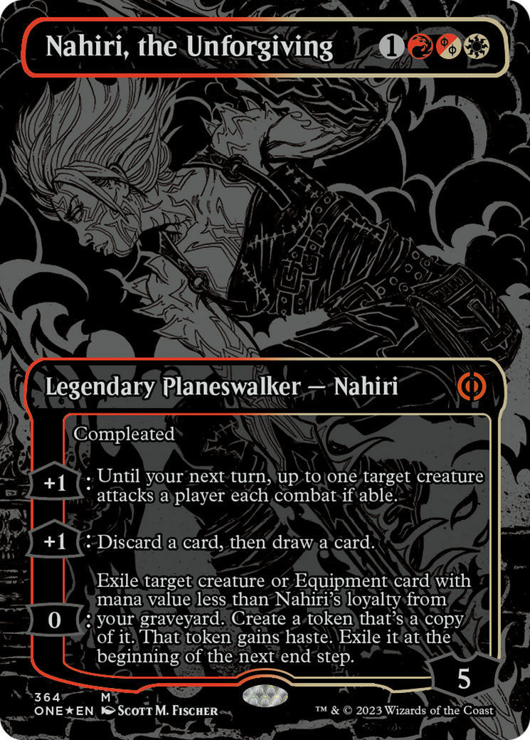 Nahiri, the Unforgiving (Oil Slick Raised Foil) [Phyrexia: All Will Be One] MTG Single Magic: The Gathering | Red Claw Gaming