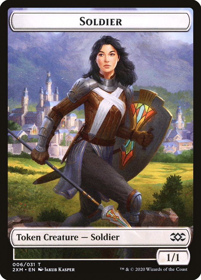 Copy // Soldier Double-Sided Token [Double Masters Tokens] MTG Single Magic: The Gathering | Red Claw Gaming