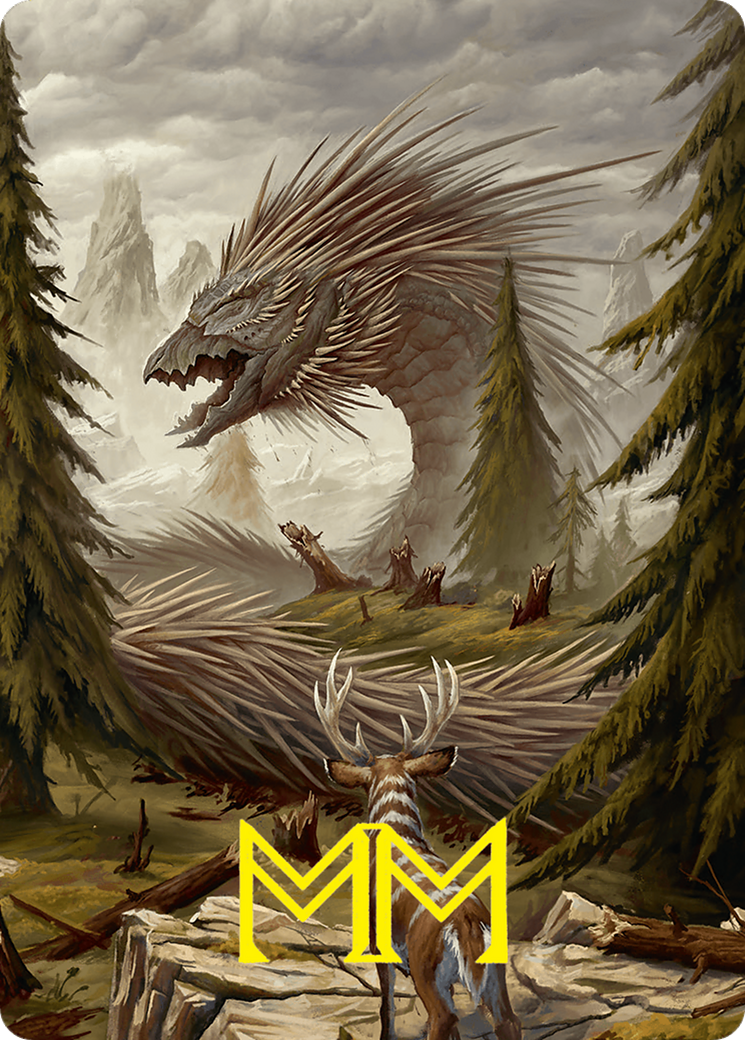 Quilled Greatwurm Art Card (44/54) (Gold-Stamped Signature) [Foundations Art Series] MTG Single Magic: The Gathering | Red Claw Gaming