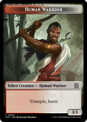 Human Warrior // Plot Double-Sided Token [Outlaws of Thunder Junction: Breaking News Tokens] MTG Single Magic: The Gathering | Red Claw Gaming