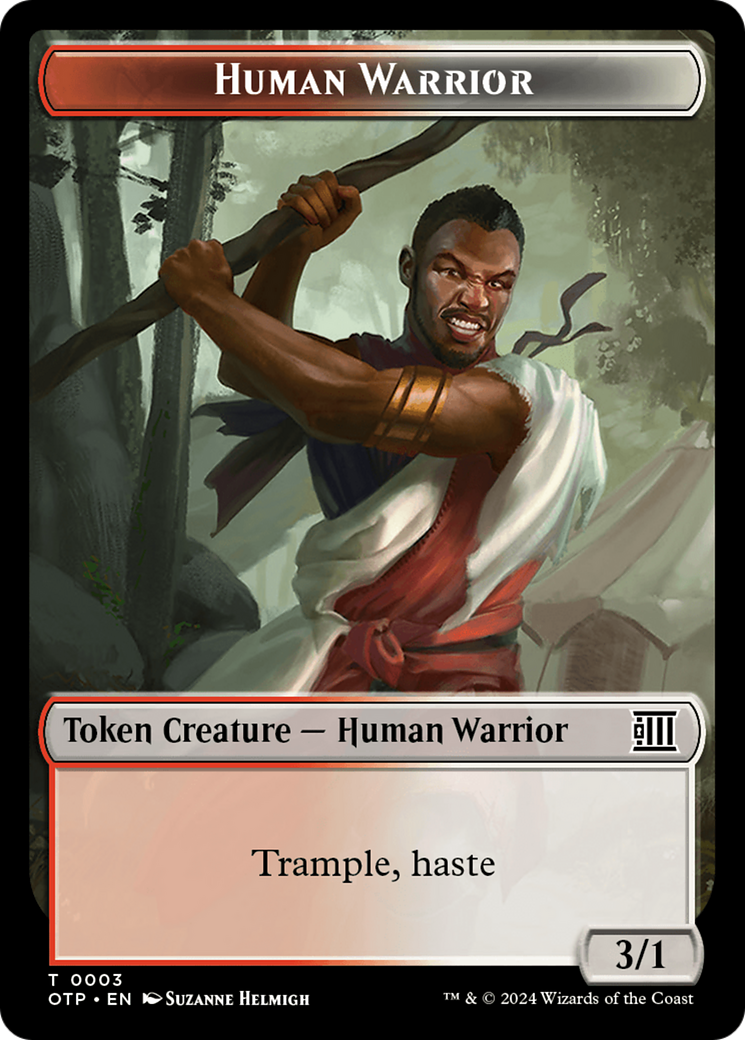 Human Warrior Token [Outlaws of Thunder Junction: Breaking News Tokens] MTG Single Magic: The Gathering    | Red Claw Gaming