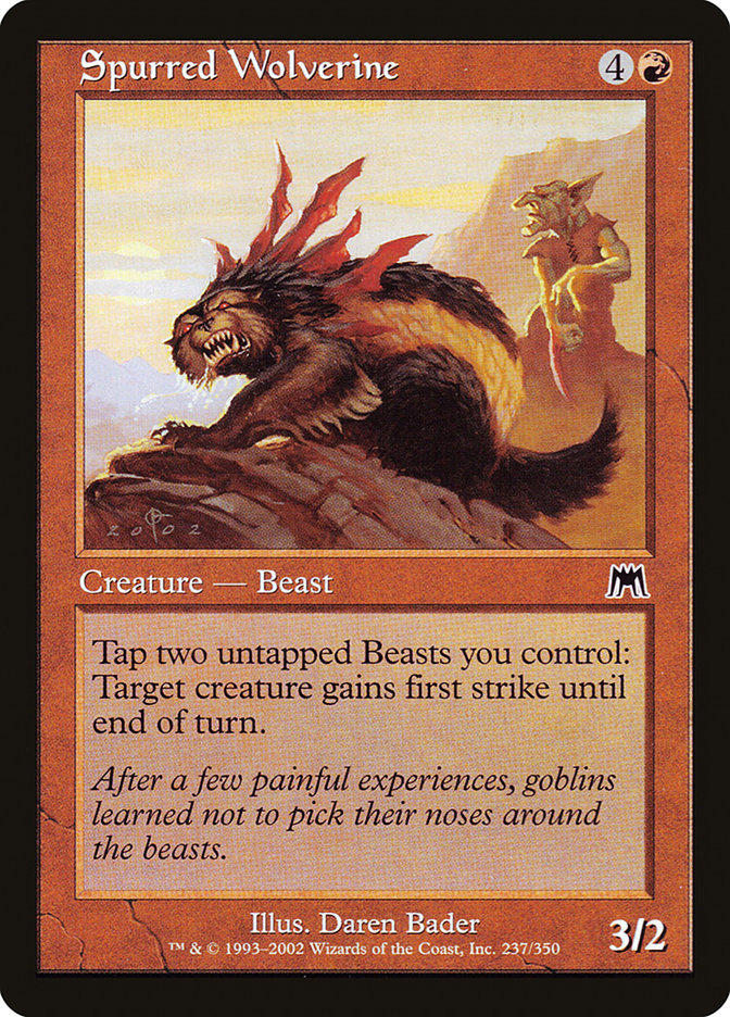 Spurred Wolverine [Onslaught] MTG Single Magic: The Gathering | Red Claw Gaming