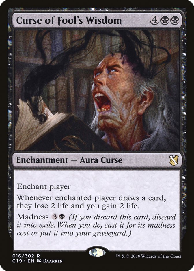 Curse of Fool's Wisdom [Commander 2019] MTG Single Magic: The Gathering | Red Claw Gaming