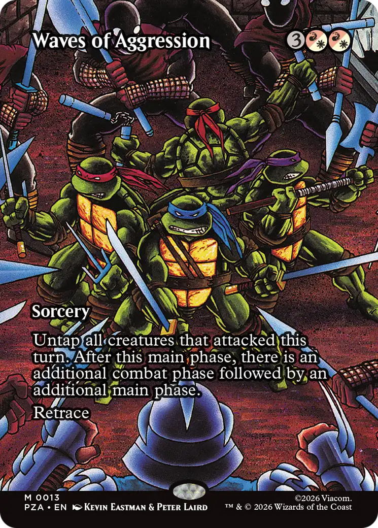 Waves of Aggression (Borderless) [Teenage Mutant Ninja Turtles Eternal-Legal] MTG Single Magic: The Gathering | Red Claw Gaming