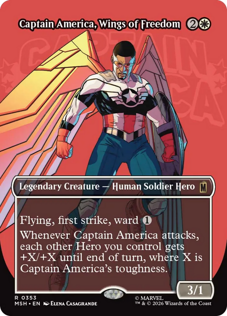 Captain America, Wings of Freedom (Borderless) [Marvel Super Heroes] | Red Claw Gaming