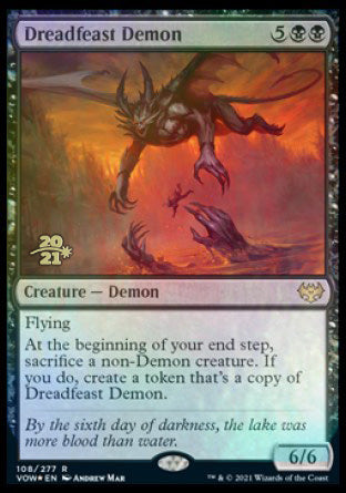 Dreadfeast Demon [Innistrad: Crimson Vow Prerelease Promos] MTG Single Magic: The Gathering | Red Claw Gaming
