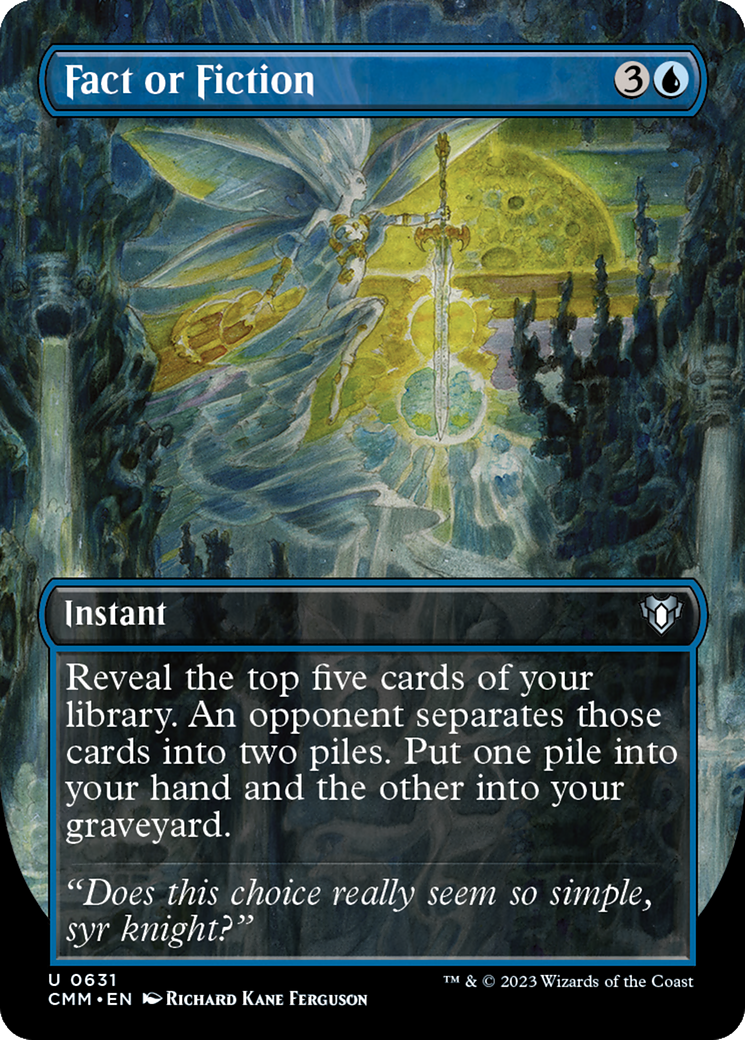 Fact or Fiction (Borderless Alternate Art) [Commander Masters] MTG Single Magic: The Gathering | Red Claw Gaming