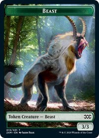 Beast // Saproling Double-Sided Token [Double Masters Tokens] MTG Single Magic: The Gathering | Red Claw Gaming