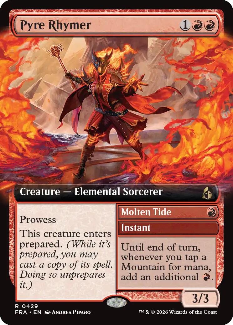 Pyre Rhymer (Extended Art) [Reality Fracture] MTG Single Magic: The Gathering | Red Claw Gaming