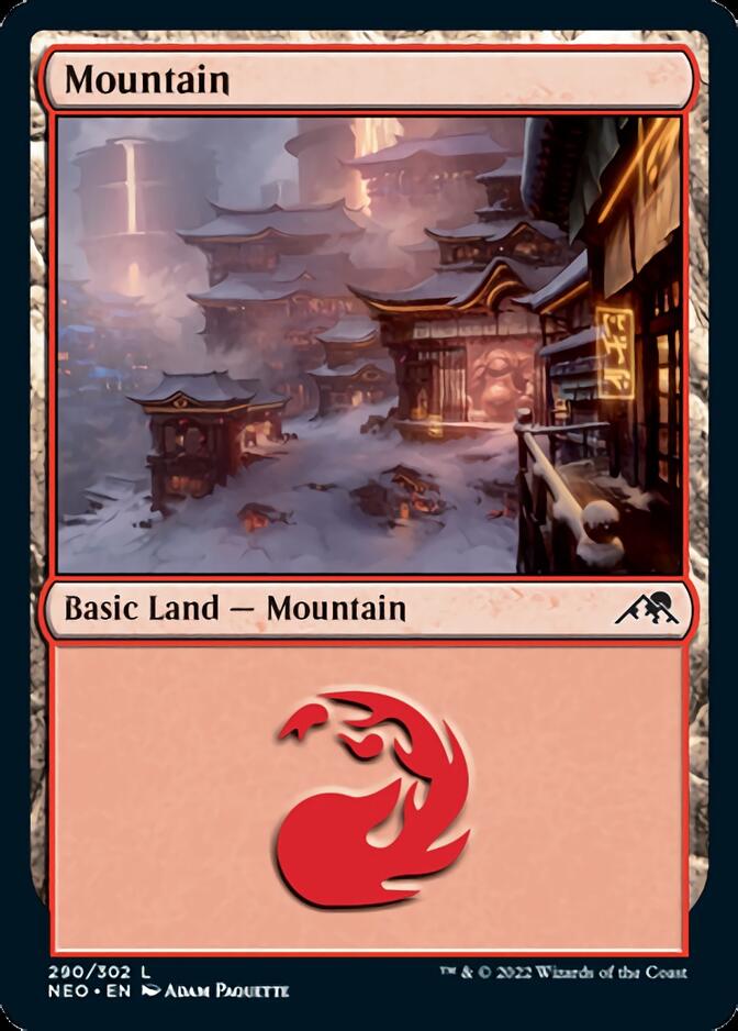 Mountain (290) [Kamigawa: Neon Dynasty] MTG Single Magic: The Gathering    | Red Claw Gaming