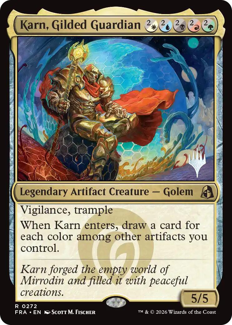Karn, Gilded Guardian [Reality Fracture Promos] | Red Claw Gaming