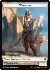 Warrior // Shark Double-Sided Token [Reality Fracture Commander Tokens] | Red Claw Gaming