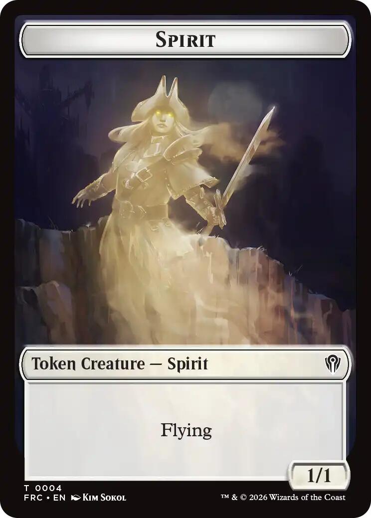 Spirit // Jace Double-Sided Token [Reality Fracture Commander Tokens] | Red Claw Gaming
