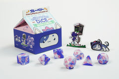 Fruit Meadows Milk Cartons: Kawaii Cat Dice Set - Blueberry Dice 1985 Games | Red Claw Gaming