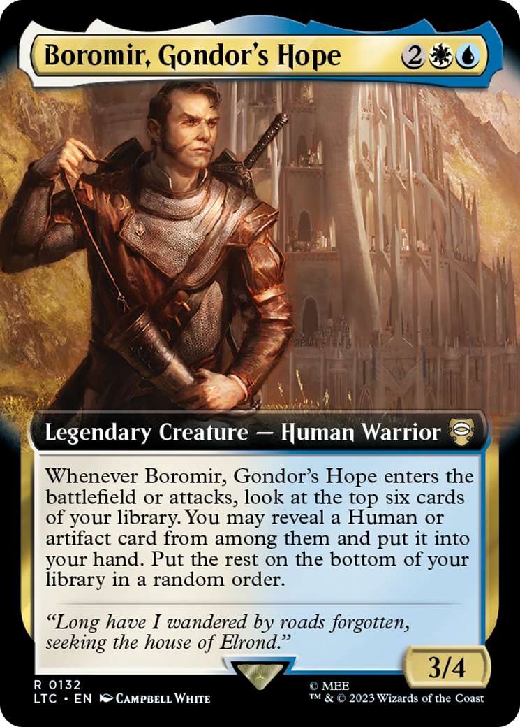 Boromir, Gondor's Hope (Extended Art) [The Lord of the Rings: Tales of Middle-Earth Commander] MTG Single Magic: The Gathering | Red Claw Gaming