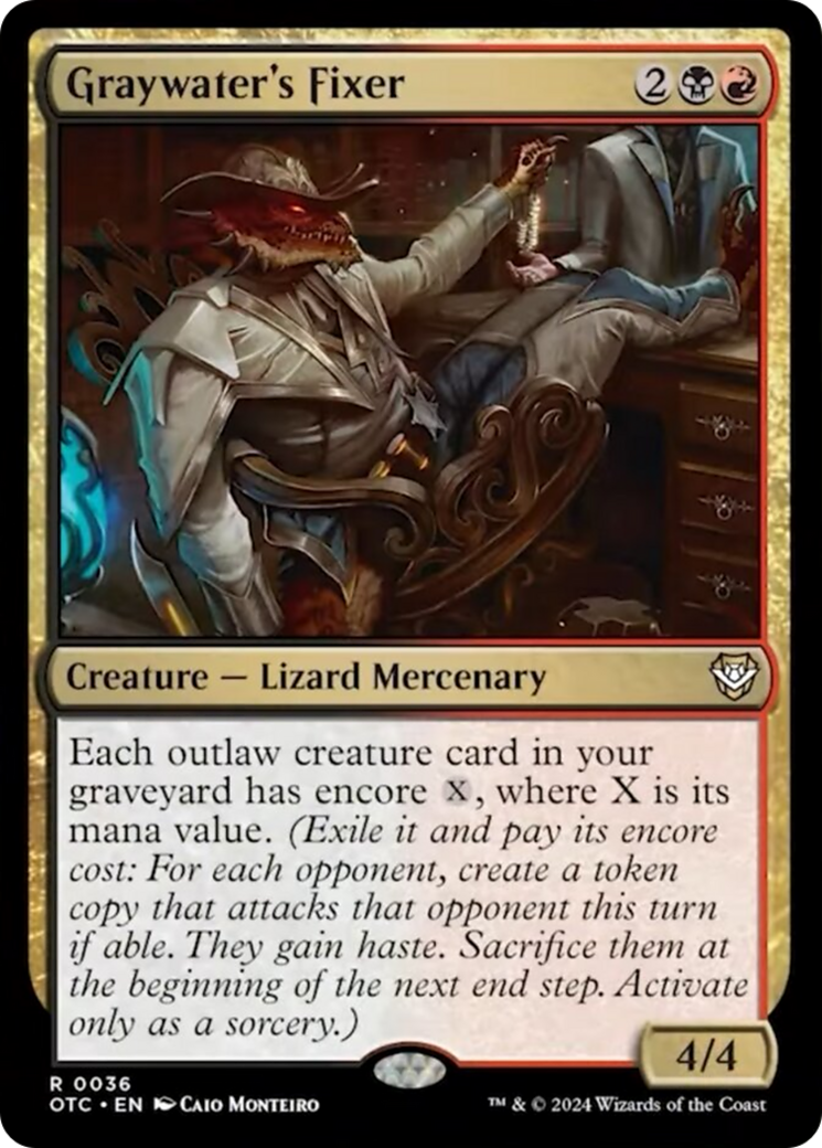 Graywater's Fixer [Outlaws of Thunder Junction Commander] MTG Single Magic: The Gathering | Red Claw Gaming