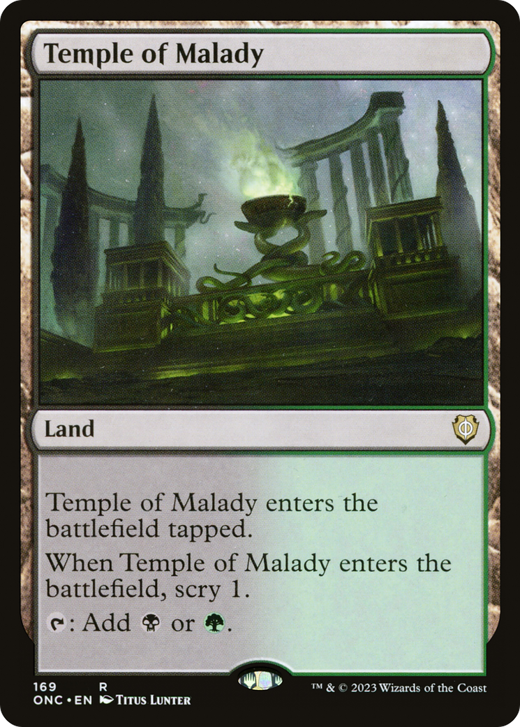 Temple of Malady [Phyrexia: All Will Be One Commander] MTG Single Magic: The Gathering | Red Claw Gaming