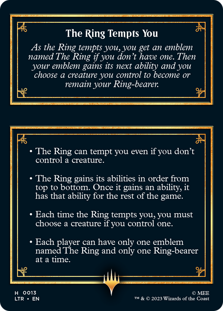 The Ring [The Lord of the Rings: Tales of Middle-Earth Tokens] MTG Single Magic: The Gathering | Red Claw Gaming