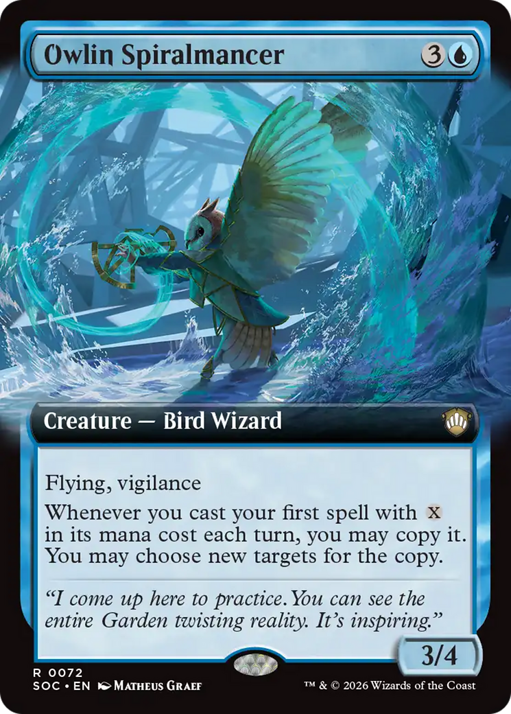 Owlin Spiralmancer (Extended Art) [Secrets of Strixhaven Commander] MTG Single Magic: The Gathering | Red Claw Gaming