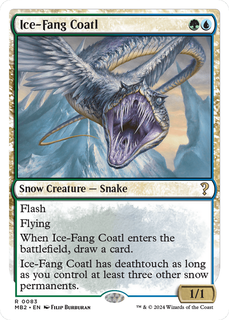 Ice-Fang Coatl (White Border) [Mystery Booster 2] MTG Single Magic: The Gathering | Red Claw Gaming