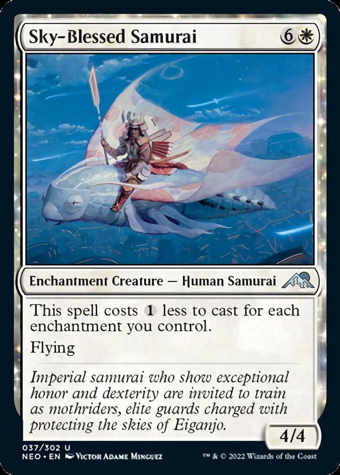 Sky-Blessed Samurai [Kamigawa: Neon Dynasty] MTG Single Magic: The Gathering    | Red Claw Gaming