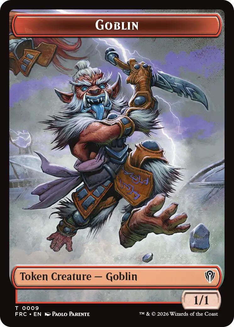 Goblin // Spirit Double-Sided Token [Reality Fracture Commander Tokens] | Red Claw Gaming