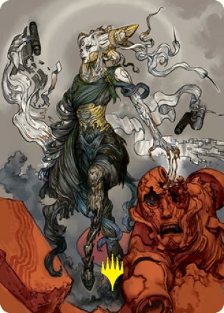 Tamiyo, Compleated Sage Art Card (Gold-Stamped Signature) [Kamigawa: Neon Dynasty Art Series] MTG Single Magic: The Gathering | Red Claw Gaming