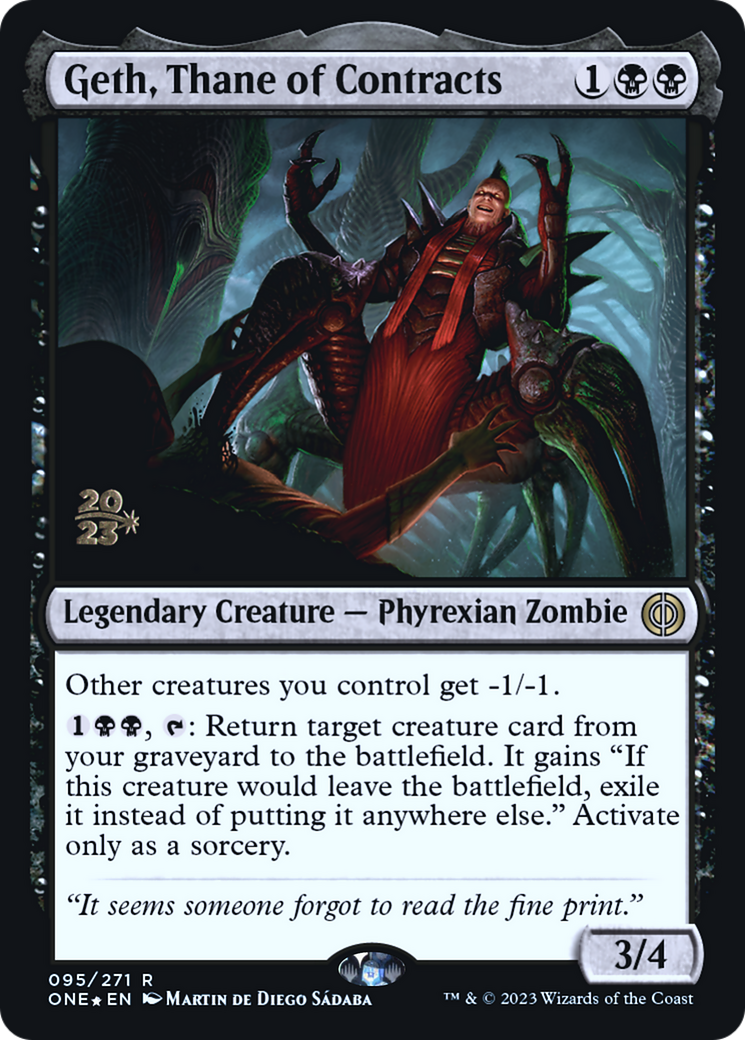 Geth, Thane of Contracts [Phyrexia: All Will Be One Prerelease Promos] MTG Single Magic: The Gathering | Red Claw Gaming