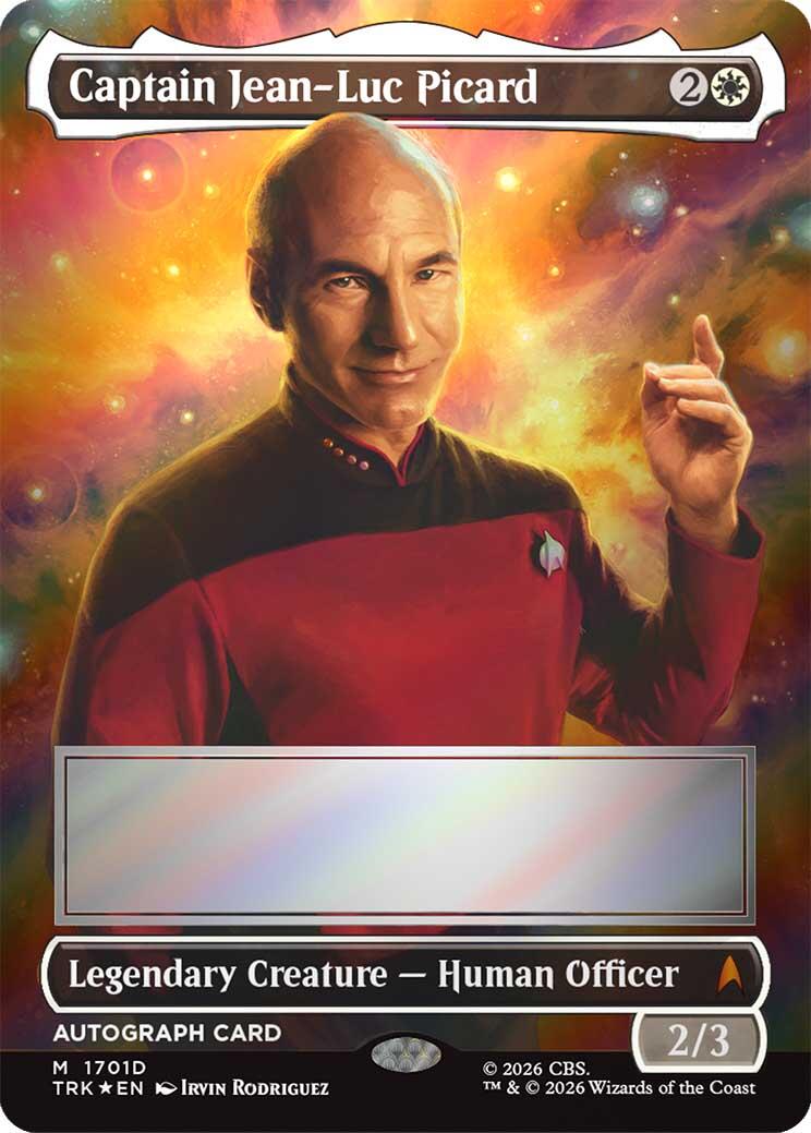 Captain Jean-Luc Picard (Borderless) (Signed) [Star Trek] MTG Single Magic: The Gathering | Red Claw Gaming