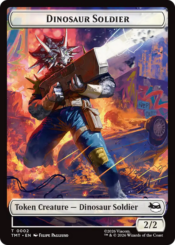Dinosaur Soldier // Copy Double-Sided Token [Teenage Mutant Ninja Turtles Tokens] MTG Single Magic: The Gathering | Red Claw Gaming