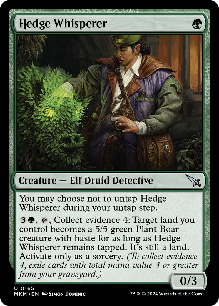 Hedge Whisperer [Murders at Karlov Manor] MTG Single Magic: The Gathering    | Red Claw Gaming