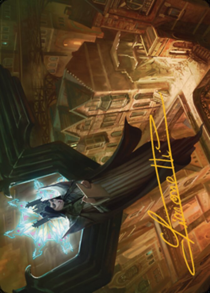 Angelic Sleuth Art Card (Gold-Stamped Signature) [Streets of New Capenna Art Series] MTG Single Magic: The Gathering | Red Claw Gaming