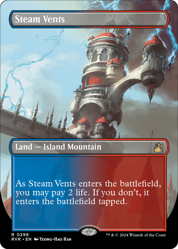 Steam Vents (Borderless) [Ravnica Remastered] MTG Single Magic: The Gathering | Red Claw Gaming