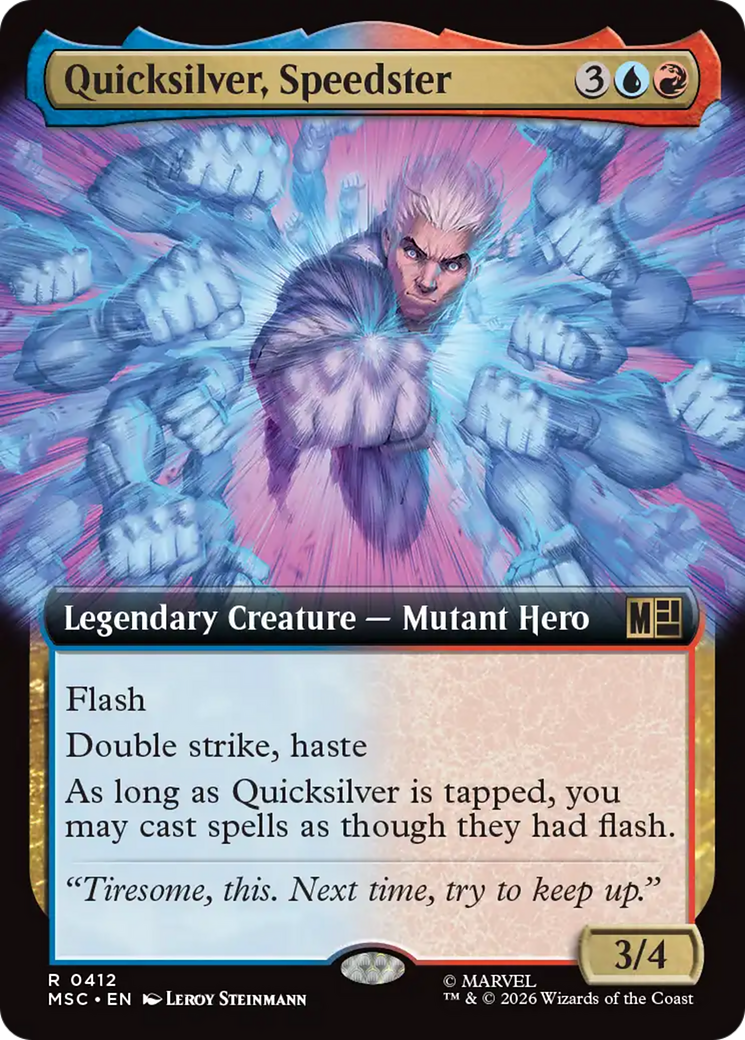 Quicksilver, Speedster (Extended Art) [Marvel Super Heroes Commander] MTG Single Magic: The Gathering | Red Claw Gaming