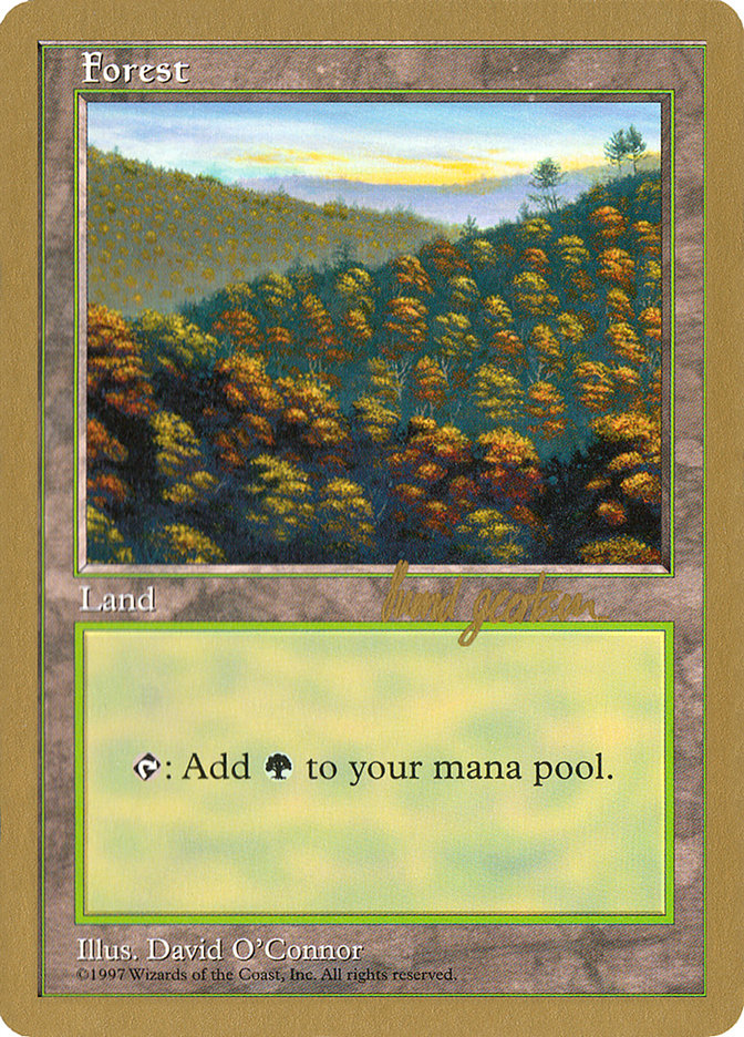 Forest (sg448) (Svend Geertsen) [World Championship Decks 1997] MTG Single Magic: The Gathering | Red Claw Gaming