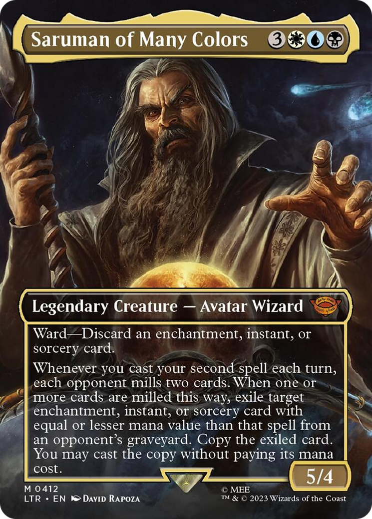 Saruman of Many Colors (Borderless Alternate Art) [The Lord of the Rings: Tales of Middle-Earth] MTG Single Magic: The Gathering | Red Claw Gaming