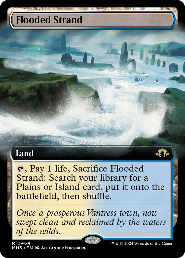 Flooded Strand (Extended Art) [Modern Horizons 3] MTG Single Magic: The Gathering    | Red Claw Gaming