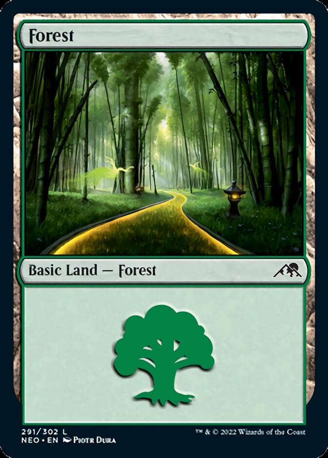 Forest (291) [Kamigawa: Neon Dynasty] MTG Single Magic: The Gathering    | Red Claw Gaming