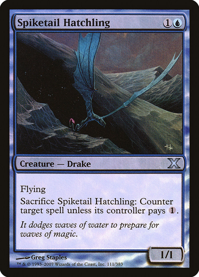 Spiketail Hatchling (Premium Foil) [Tenth Edition] MTG Single Magic: The Gathering | Red Claw Gaming