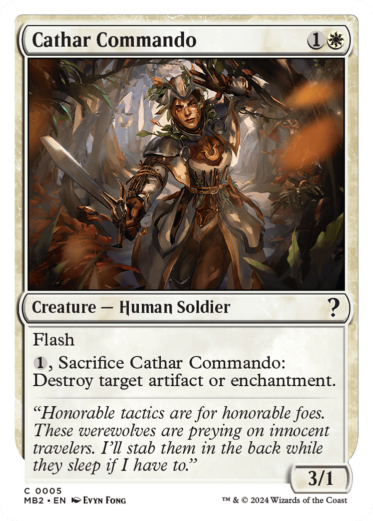 Cathar Commando (White Border) [Mystery Booster 2] MTG Single Magic: The Gathering | Red Claw Gaming