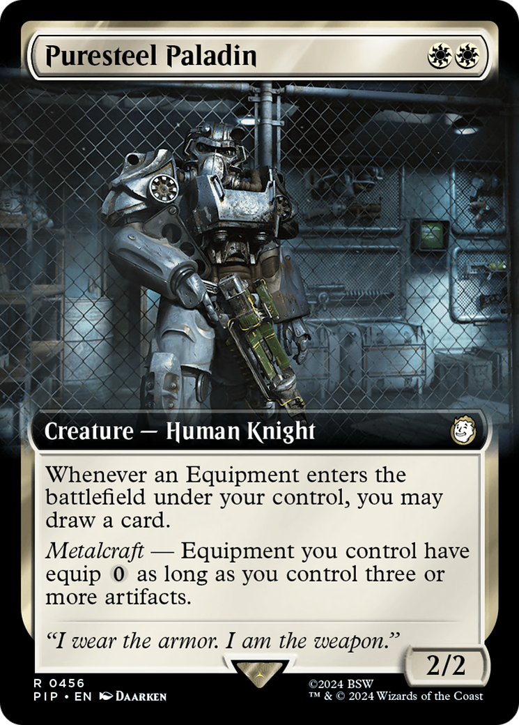 Puresteel Paladin (Extended Art) [Fallout] MTG Single Magic: The Gathering | Red Claw Gaming