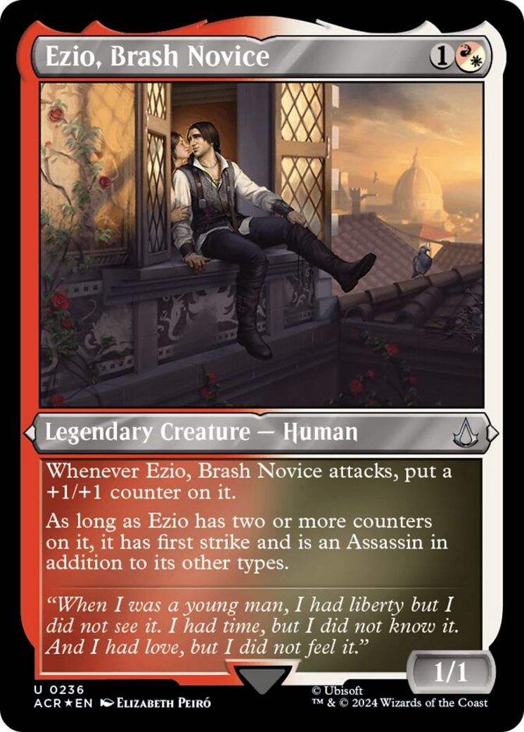 Ezio, Brash Novice (Foil Etched) [Assassin's Creed] MTG Single Magic: The Gathering | Red Claw Gaming
