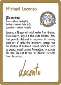 1996 Michael Loconto Biography Card [World Championship Decks] MTG Single Magic: The Gathering | Red Claw Gaming