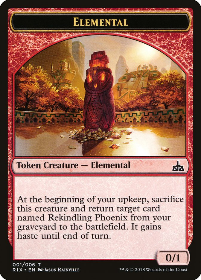 Elemental Token (001/006) [Rivals of Ixalan Tokens] MTG Single Magic: The Gathering | Red Claw Gaming