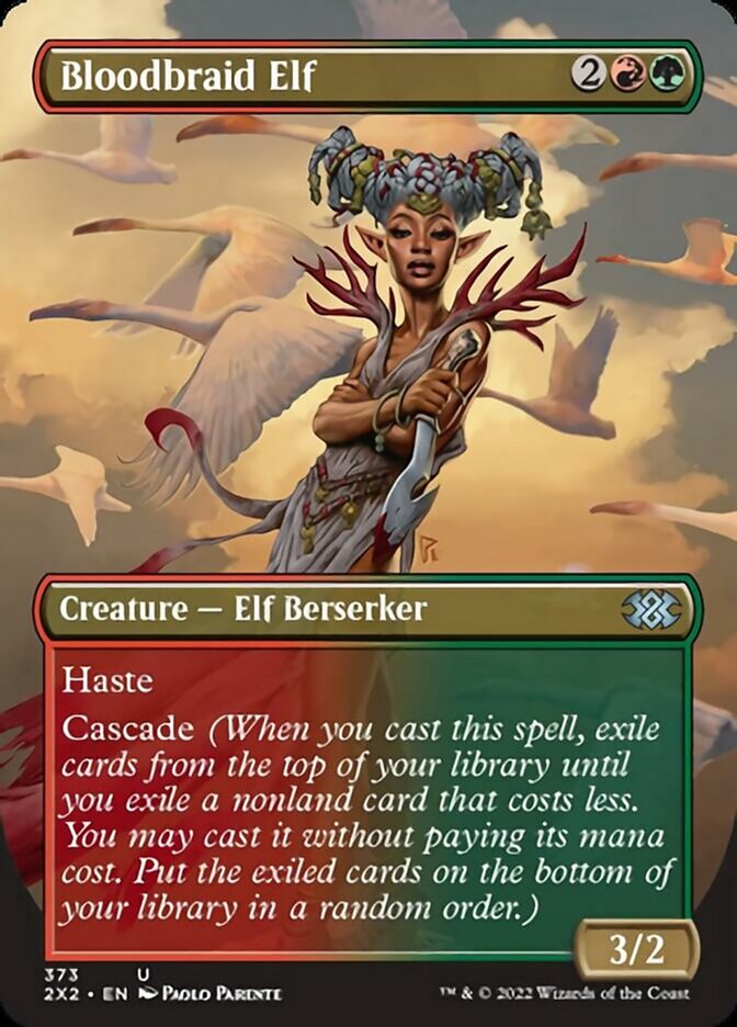 Bloodbraid Elf (Borderless Alternate Art) [Double Masters 2022] MTG Single Magic: The Gathering    | Red Claw Gaming