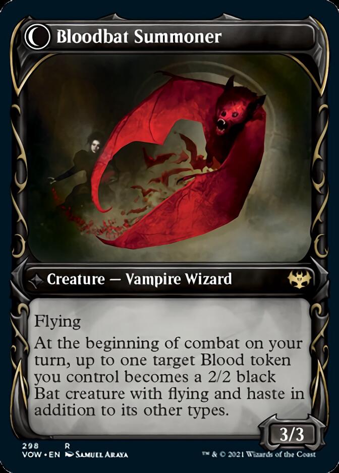 Voldaren Bloodcaster // Bloodbat Summoner (Showcase Fang Frame) [Innistrad: Crimson Vow] MTG Single Magic: The Gathering | Red Claw Gaming