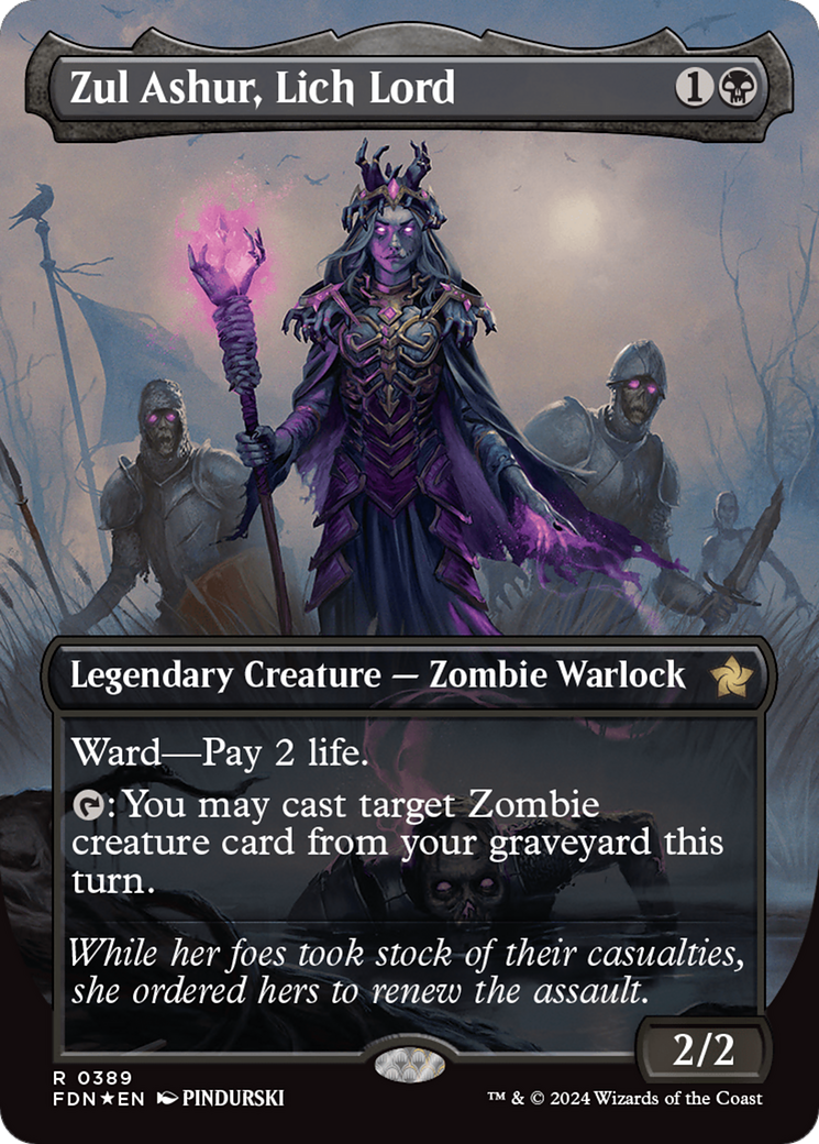 Zul Ashur, Lich Lord (Borderless) (Mana Foil) [Foundations] MTG Single Magic: The Gathering | Red Claw Gaming