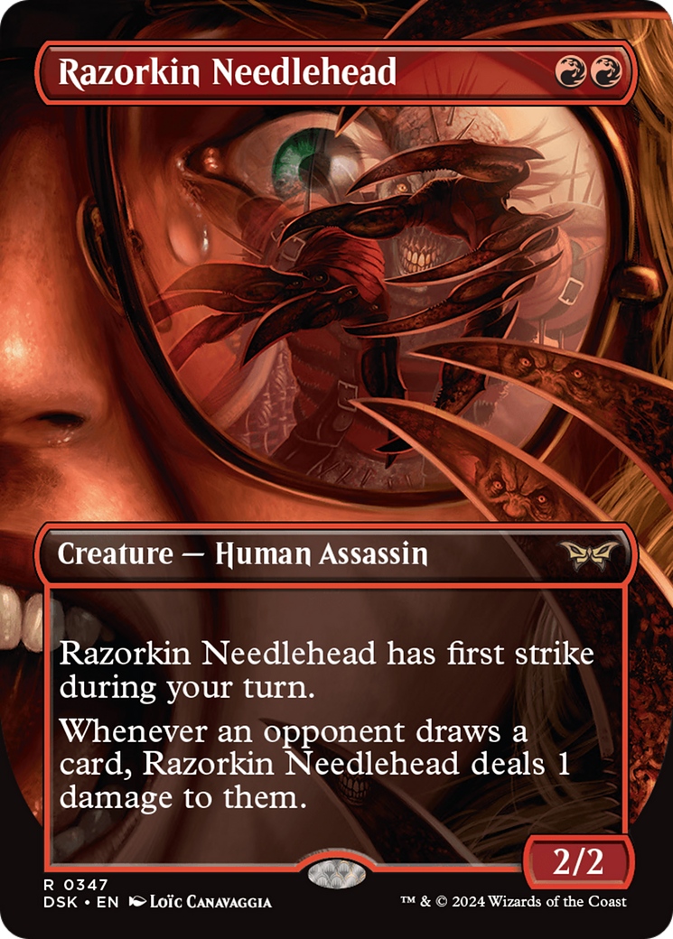 Razorkin Needlehead (Borderless) [Duskmourn: House of Horror] MTG Single Magic: The Gathering | Red Claw Gaming